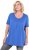 Ulla Popken Essential Front Pleat Tee Peacock Blue - T-skjorter - 