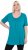 Ulla Popken Essential Front Pleat Tee Teal - T-skjorter - 