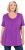 Ulla Popken Essential Front Pleat Tee Purple - T-skjorter - 