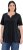 Ulla Popken Essential Notch Neck Stretch Tee Black - T-skjorter - 