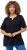 Ulla Popken Essential Notch Neck Stretch Tee Navy Blue - T-skjorter - 