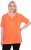 Ulla Popken Essential Notch Neck Stretch Tee Coral Pink - T-skjorter - 
