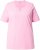 Ulla Popken Essential Notch Neck Stretch Tee Pink - T-skjorter - 
