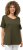 Ulla Popken Double Layer Rounded V-Neck Slim Fit Tee Forest Green - T-skjorter - 
