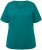 Ulla Popken Double Layer Rounded V-Neck Slim Fit Tee Dark Emerald - T-skjorter - 