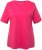 Ulla Popken Double Layer Rounded V-Neck Slim Fit Tee Dark Pink - T-skjorter - 