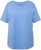 Ulla Popken Double Layer Rounded V-Neck Slim Fit Tee Cloud Blue - T-skjorter - 