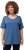 Ulla Popken Double Layer Rounded V-Neck Slim Fit Tee Denim Blue - T-skjorter - 