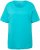 Ulla Popken Double Layer Rounded V-Neck Slim Fit Tee Deep Aqua - T-skjorter - 