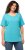 Ulla Popken Double Layer Rounded V-Neck Slim Fit Tee Deep Aqua - T-skjorter - 