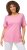 Ulla Popken Double Layer Rounded V-Neck Slim Fit Tee Light Pink - T-skjorter - 