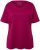Ulla Popken Double Layer Rounded V-Neck Slim Fit Tee Magnolia Red - T-skjorter - 