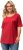 Ulla Popken Cold Dye Ruffle Edge Pocket Tee Salsa - T-skjorter - 