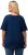 Ulla Popken Cold Dye Ruffle Edge Pocket Tee Dark Blue - T-skjorter - 