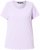 Ulla Popken Ribbed Lettuce Hem Short Sleeve Tee Lavender - T-skjorter - 