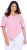 Ulla Popken Asymmetric Flounce Panel Short Sleeve Tee Pink - T-skjorter - 