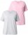 Ulla Popken Eco Cotton Basic T-Shirt 2-Pack Grey/Pink - T-skjorter - 
