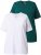 Ulla Popken Eco Cotton Basic T-Shirt 2-Pack Green/White - T-skjorter - 