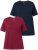 Ulla Popken Eco Cotton Basic T-Shirt 2-Pack Red/Navy - T-skjorter - 