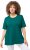 Ulla Popken Essential Round Neck Stretch Tee Dark Emerald - T-skjorter - 