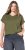 Ulla Popken Oversized studded Acid-washed V-Neck T-shirt Palm Green - T-skjorter - 