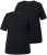 Ulla Popken Scoop Neck Short Sleeve Tee Black - T-skjorter - 