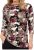Scandinavian Caramel Flowers Blouse Purple and Brown - Trykket T-skjorter for dame - 