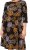 Scandinavian Caramel Flower Petals Dress Lavender and Orange - DAMEKLÆR 40-66 - Dameklær i store størrelser