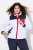 Ulla Popken Color Block Teddy Fleece Jacket Snow White - Hettegensere og collegegensere - Myke gensere, hettegensere og strikk