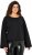Ulla Popken Rolled Edge Long Sleeve Sweatshirt Black - Hettegensere og collegegensere - Myke gensere, hettegensere og strikk