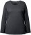 Ulla Popken Basic Round Neck Long Sleeve Slim Fit Cotton Tee Charcoal - T-skjorter - 