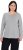 Ulla Popken Basic Round Neck Long Sleeve Slim Fit Cotton Tee Light Grey Melange - T-skjorter - 