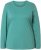 Ulla Popken Basic Round Neck Long Sleeve Slim Fit Cotton Tee Green - T-skjorter - 