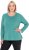 Ulla Popken Basic Round Neck Long Sleeve Slim Fit Cotton Tee Green - T-skjorter - 