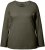 Ulla Popken Basic Round Neck Long Sleeve Slim Fit Cotton Tee Olive - T-skjorter - 