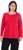 Ulla Popken Basic Round Neck Long Sleeve Slim Fit Cotton Tee Red - T-skjorter - 