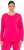 Ulla Popken Basic Round Neck Long Sleeve Slim Fit Cotton Tee Red Pink - T-skjorter - 