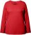 Ulla Popken Basic Round Neck Long Sleeve Slim Fit Cotton Tee Salsa Red - T-skjorter - 