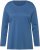 Ulla Popken Basic Round Neck Long Sleeve Slim Fit Cotton Tee Blue Denim - T-skjorter - 