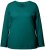 Ulla Popken Basic Round Neck Long Sleeve Slim Fit Cotton Tee Teal Green - T-skjorter - 