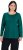 Ulla Popken Basic Round Neck Long Sleeve Slim Fit Cotton Tee Teal Green - T-skjorter - 