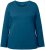 Ulla Popken Basic Round Neck Long Sleeve Slim Fit Cotton Tee Cerulean - T-skjorter - 