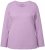 Ulla Popken Basic Round Neck Long Sleeve Slim Fit Cotton Tee Lavender - T-skjorter - 