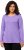 Ulla Popken Basic Round Neck Long Sleeve Slim Fit Cotton Tee Pale Lilac - T-skjorter - 