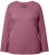 Ulla Popken Basic Round Neck Long Sleeve Slim Fit Cotton Tee Dark Rose - T-skjorter - 