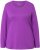 Ulla Popken Basic Round Neck Long Sleeve Slim Fit Cotton Tee Purple - T-skjorter - 