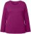 Ulla Popken Basic Round Neck Long Sleeve Slim Fit Cotton Tee Berry - T-skjorter - 