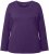 Ulla Popken Basic Round Neck Long Sleeve Slim Fit Cotton Tee Deep Violet - T-skjorter - 