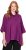 Ulla Popken Sparkling Draped Collared Tee Mulberry - Trykket T-skjorter for dame - 