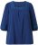 Ulla Popken Embroidered Detail 3/4 Sleeve Tee Dark Blue - Trykket T-skjorter for dame - 
